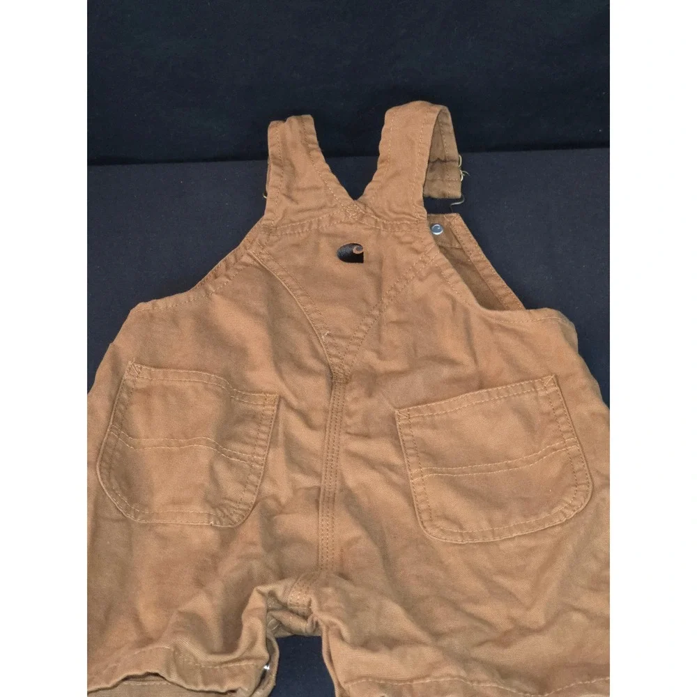 Carhartt Baby Canvas‎ Shortalls Overalls Brown Infant Kid's Size 18M